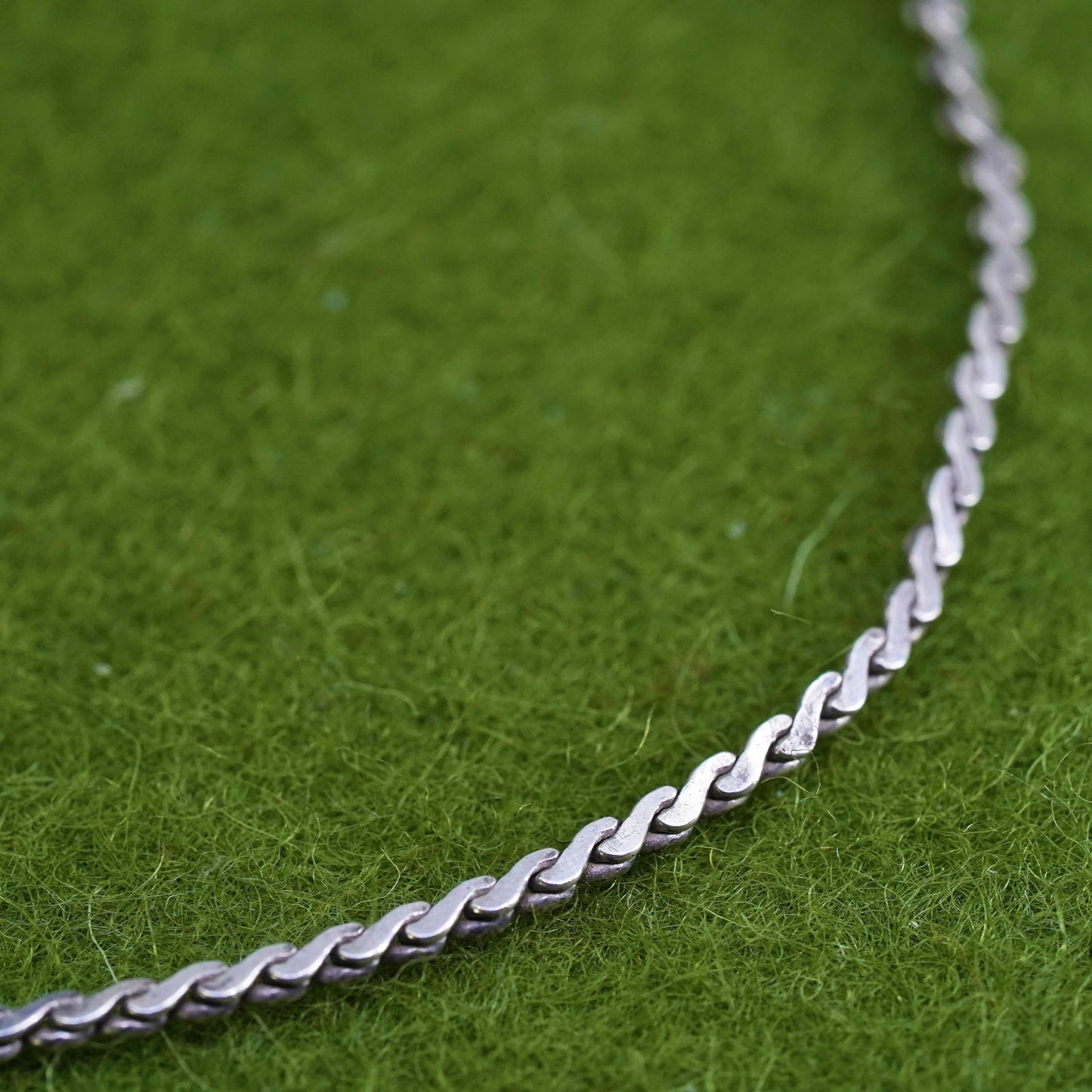 7.25", 2mm, Vintage sterling silver bracelet, italy 925 s link chain