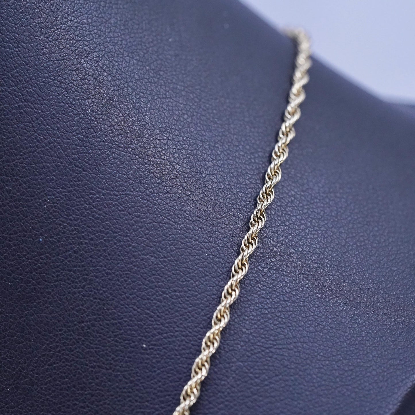 20" Canada Sterling silver necklace, Vermeil gold tone 925 silver rope chain