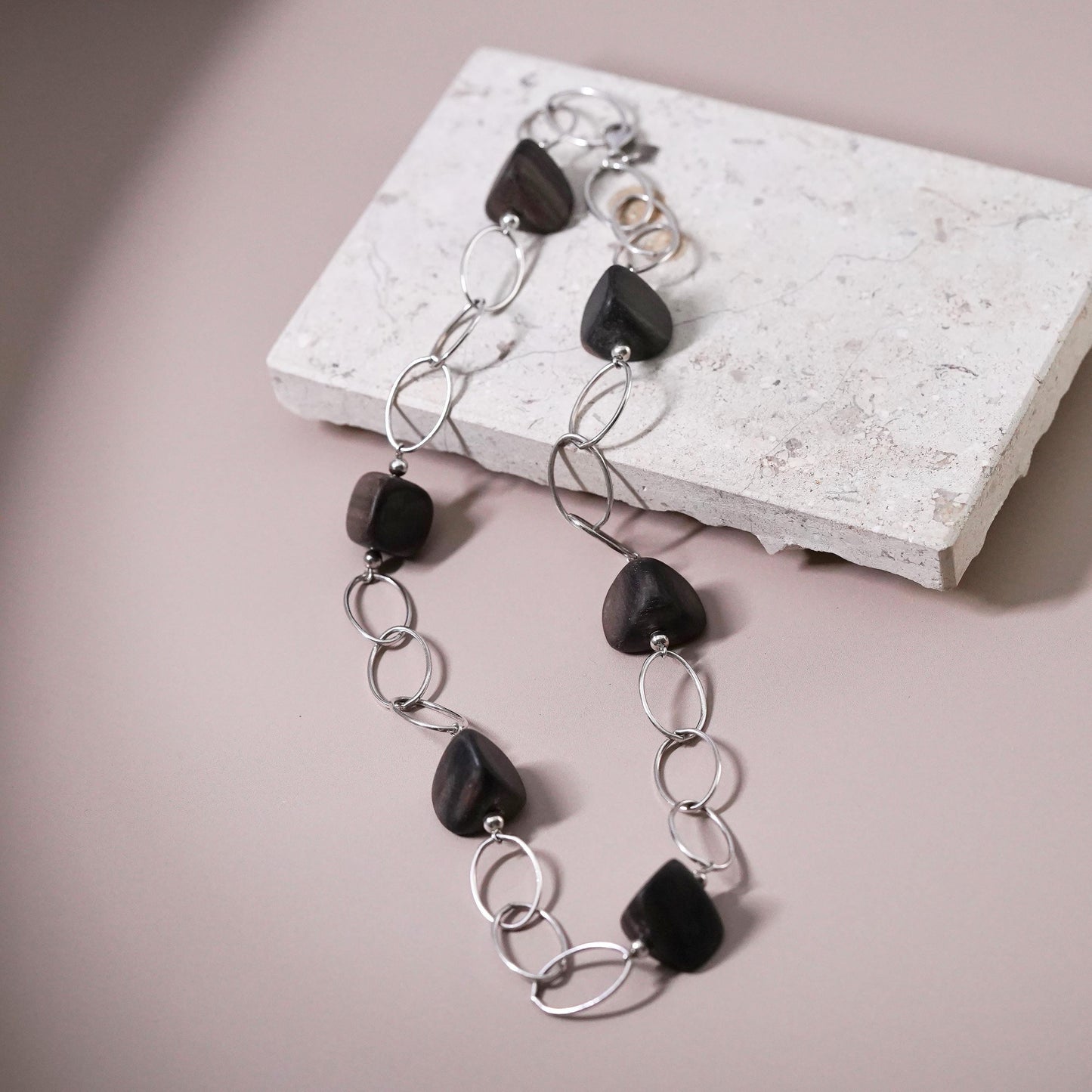 20”, Retured Silpada sterling silver wood #N1359 #W1364 necklace earrings set
