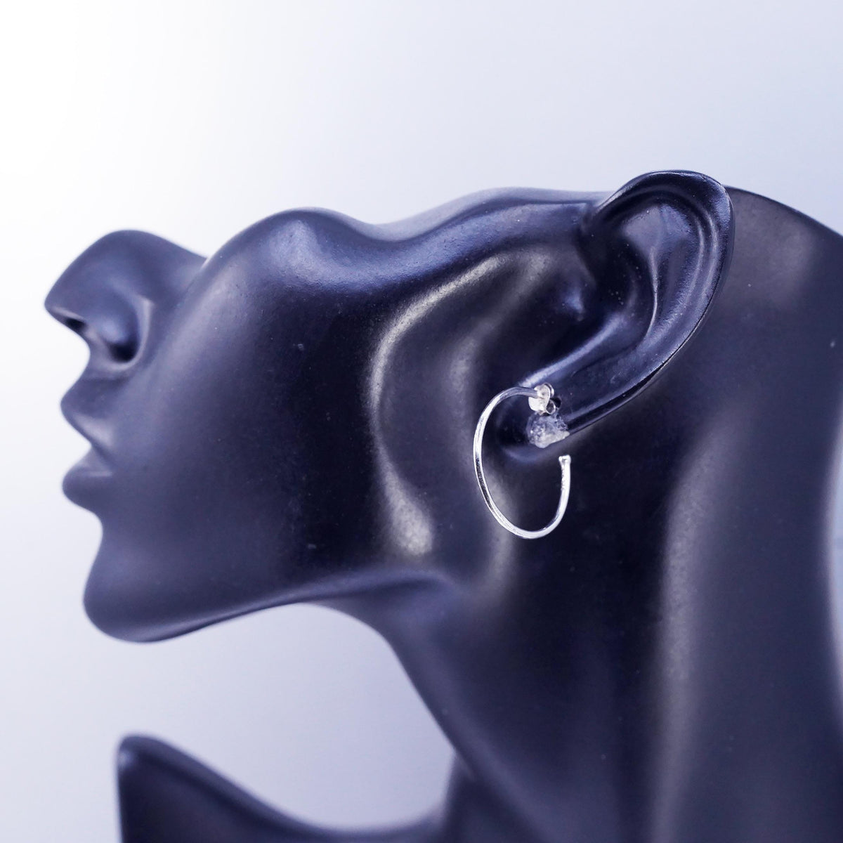 1”, vintage Pandora ALE Sterling silver handmade earrings, 925 thin hoops studs