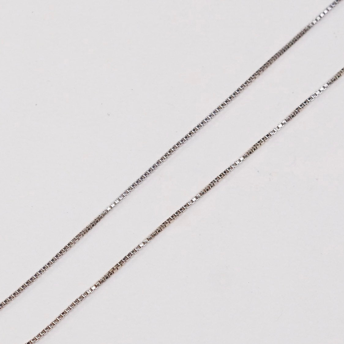18", vtg vermeil gold over sterling silver box chain, fine Italy 925 silver