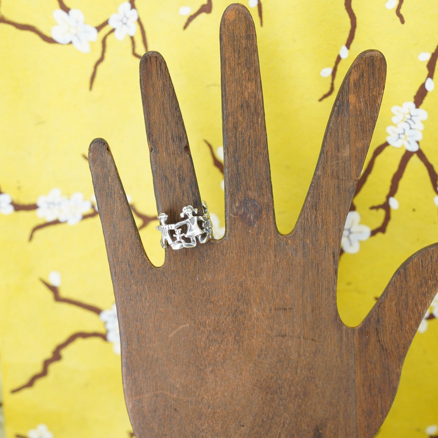 size 5.25, vintage Sterling silver handmade ring, 925 children friendship band