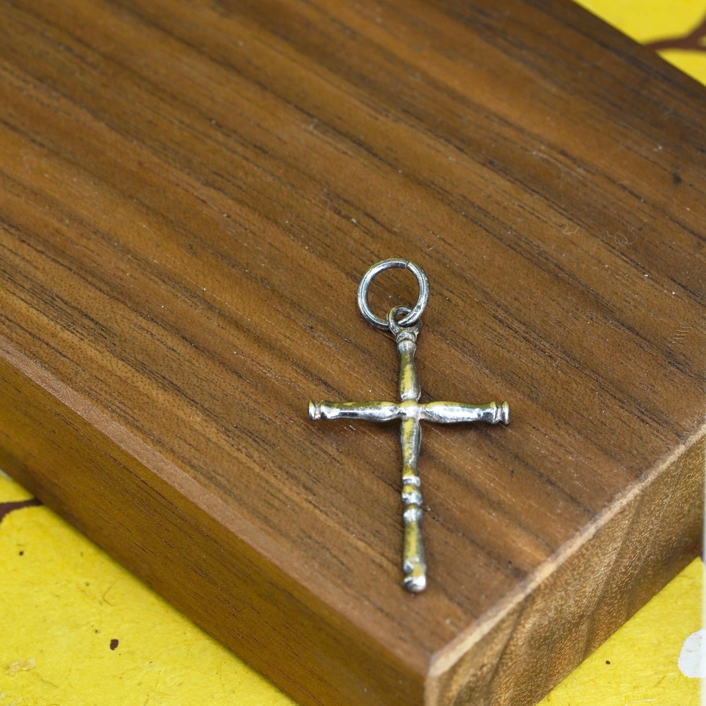Vintage Sterling silver handmade pendant, 925 cross charm