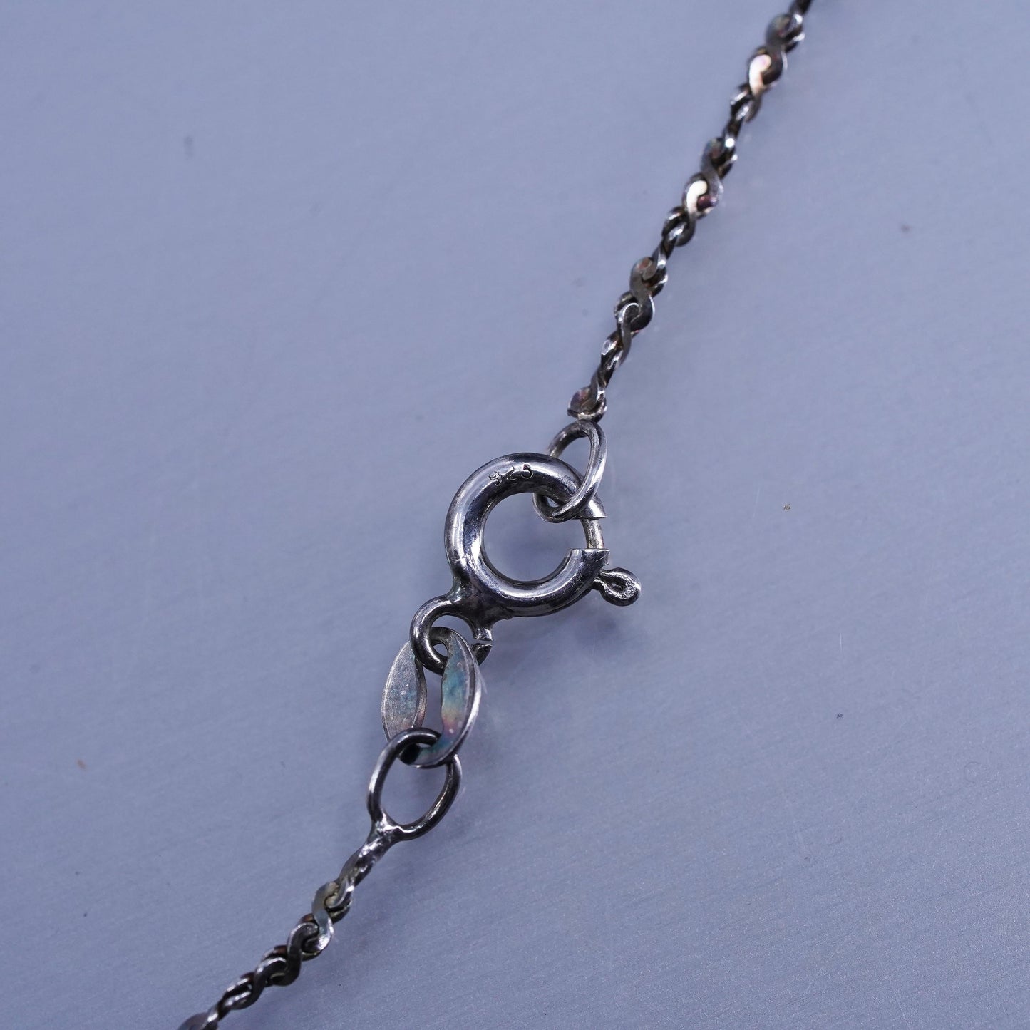 24” 1.6mm, vintage Italy Sterling 925 silver twisted chain necklace