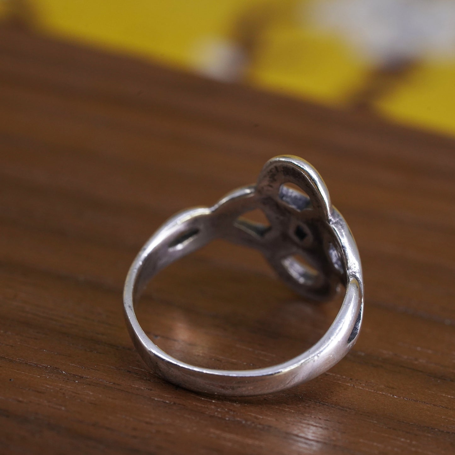 Size 4.75, vintage Sterling silver handmade wired ring, 925 Irish band