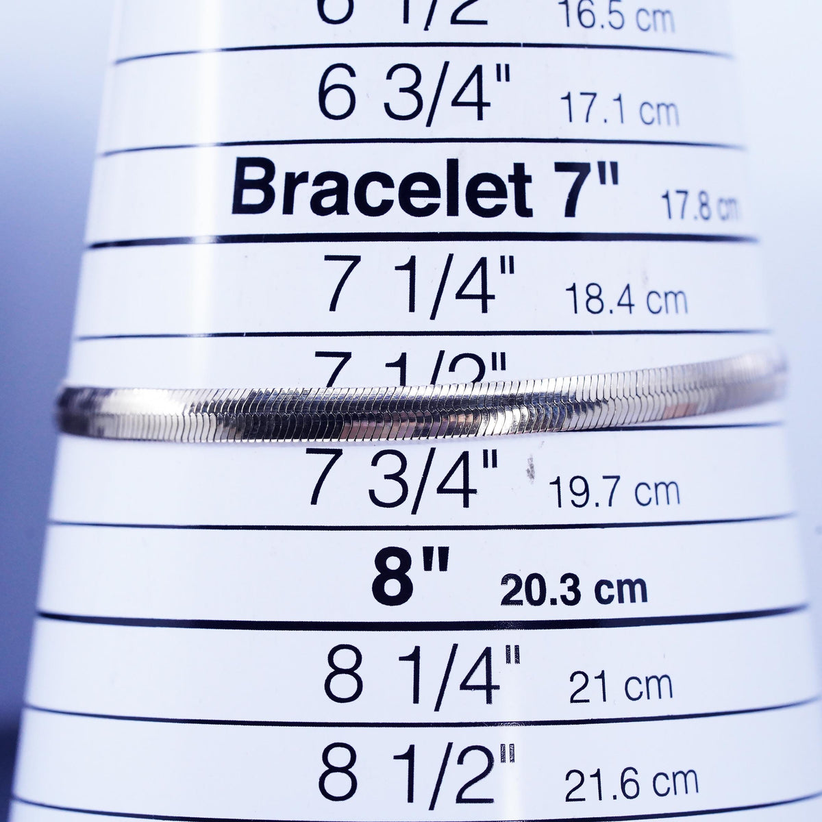 7.5", 5mm, Vintage Italian Sterling 925 silver herringbone bracelet