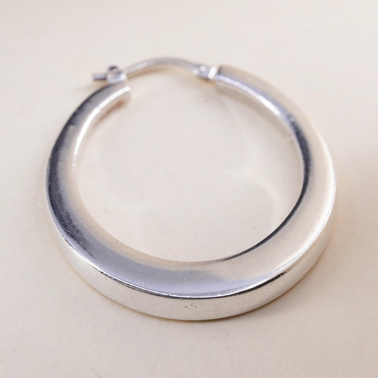 1.25", Vintage Italian Milor sterling silver 950 single 1 earring, square hoop