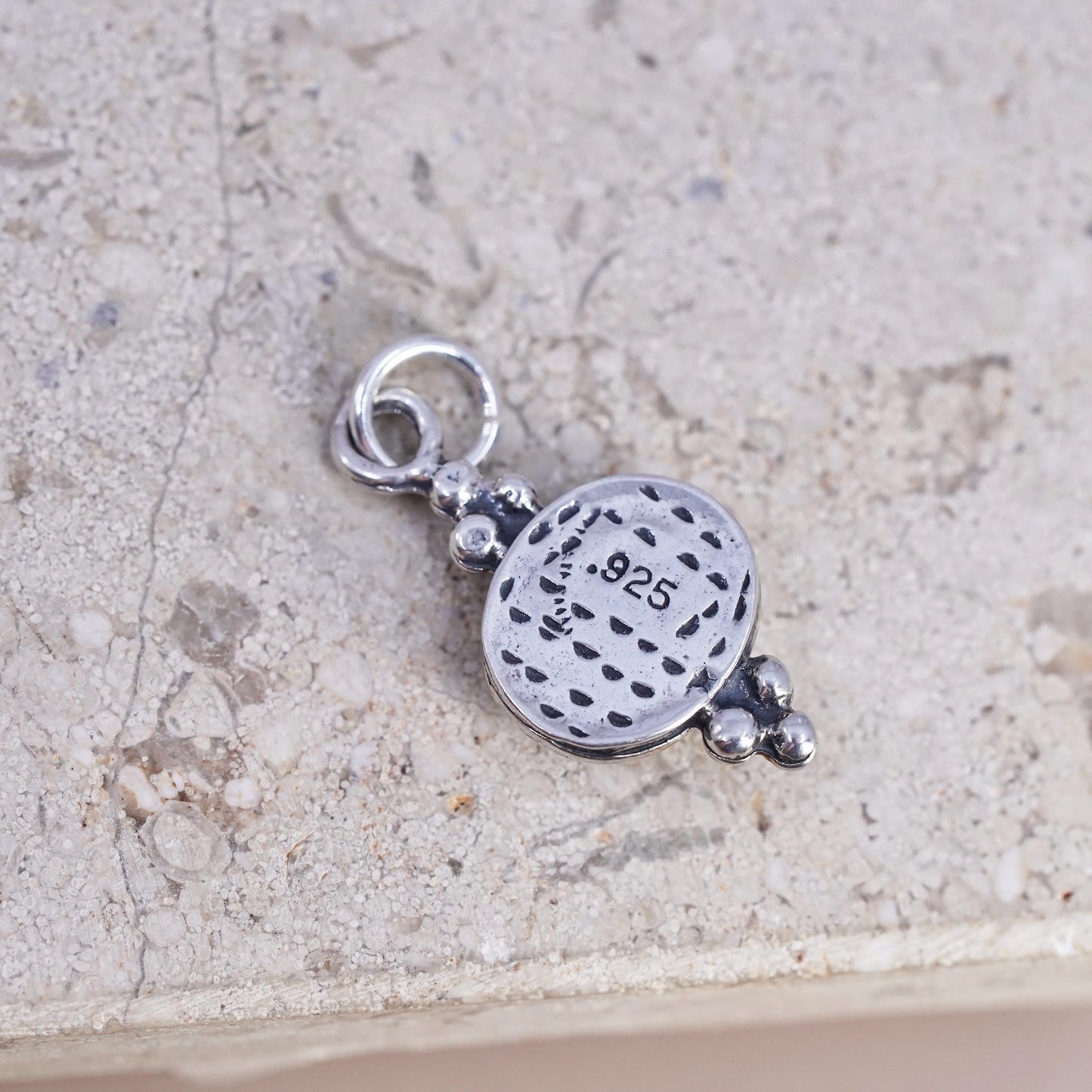 Vintage Sterling silver 925 handmade pendant, opal charm