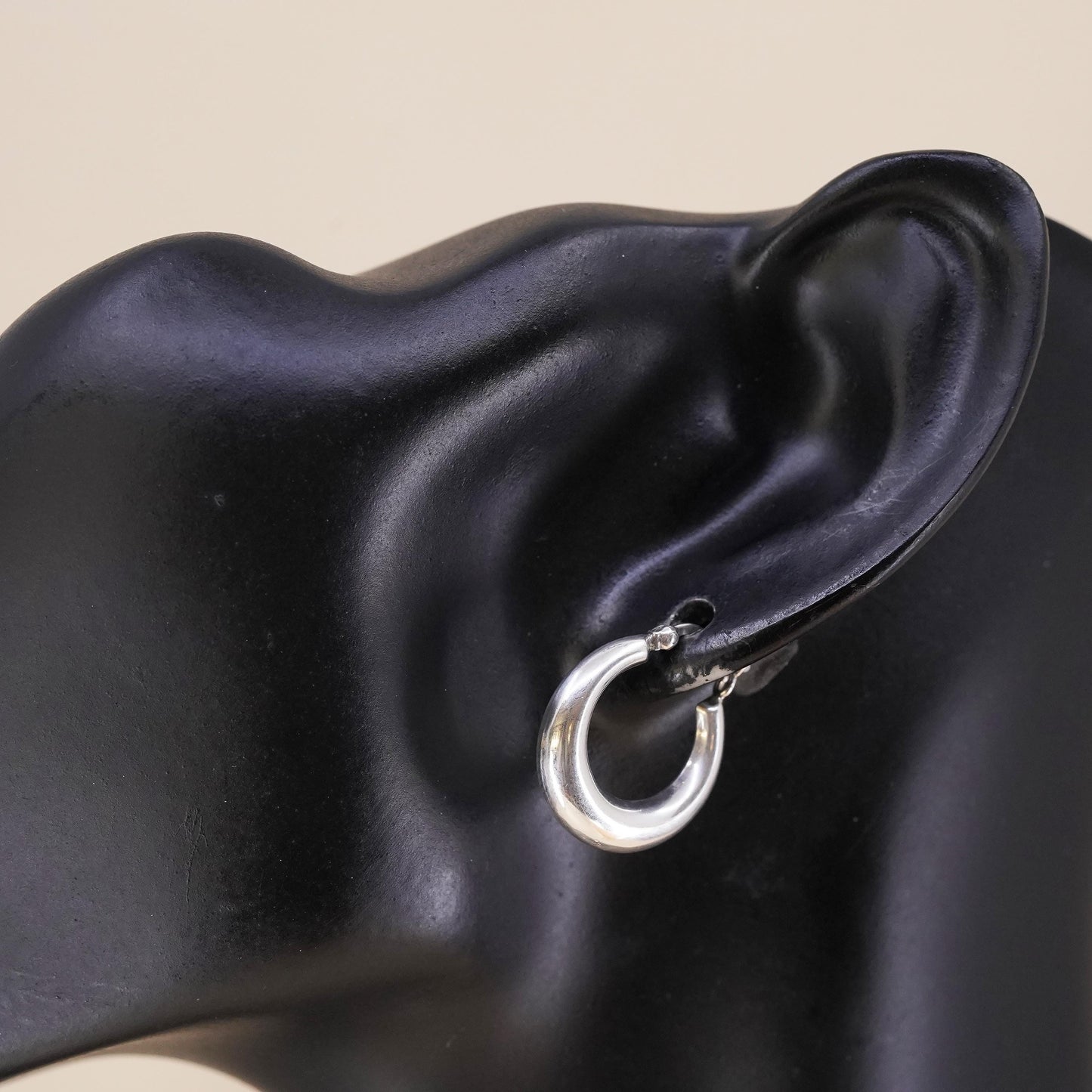 0.75", sterling silver loop single earring, fashion minimalist primitive hoop