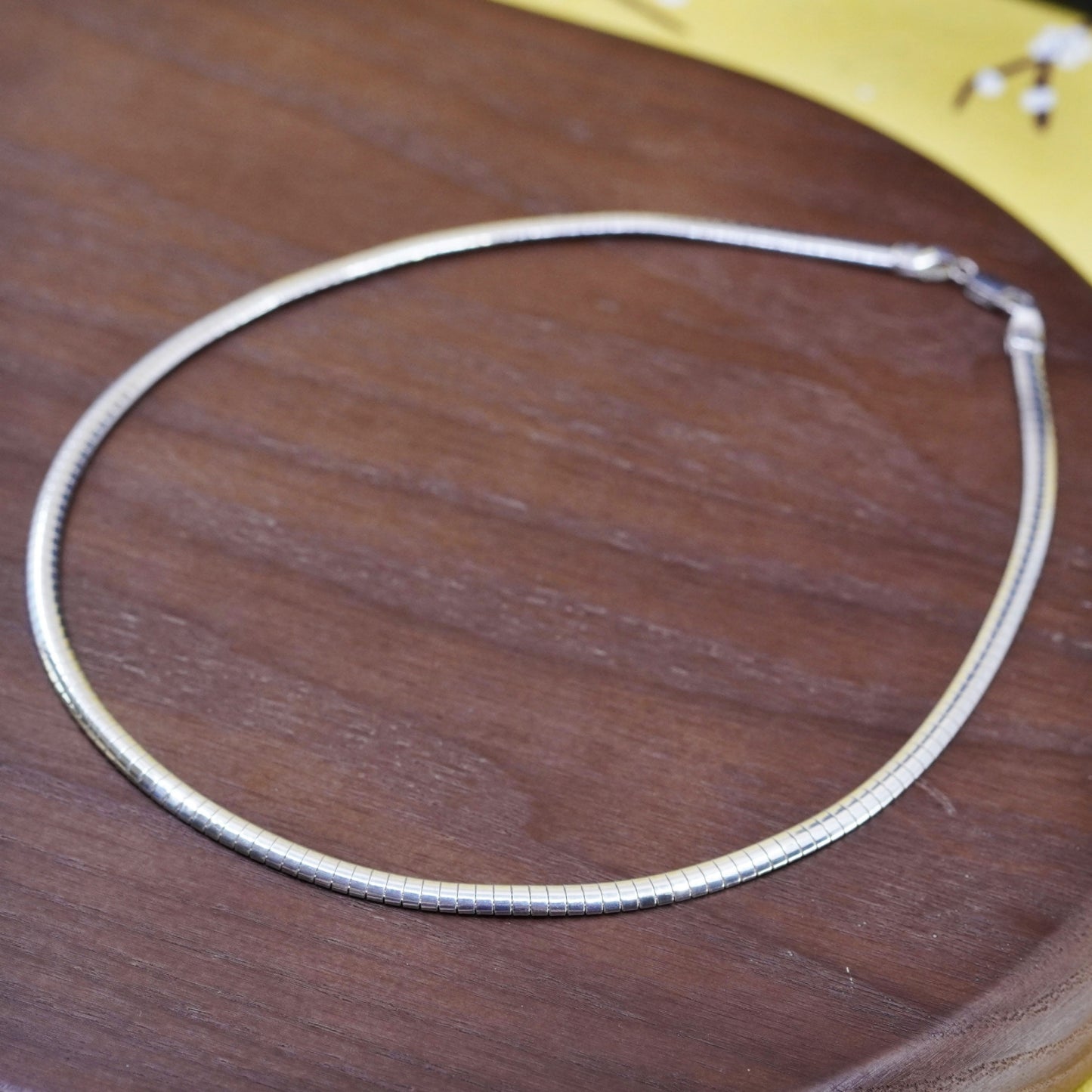 16”, 4mm, vintage Korea Sterling silver omega chain, Italy 925 necklace