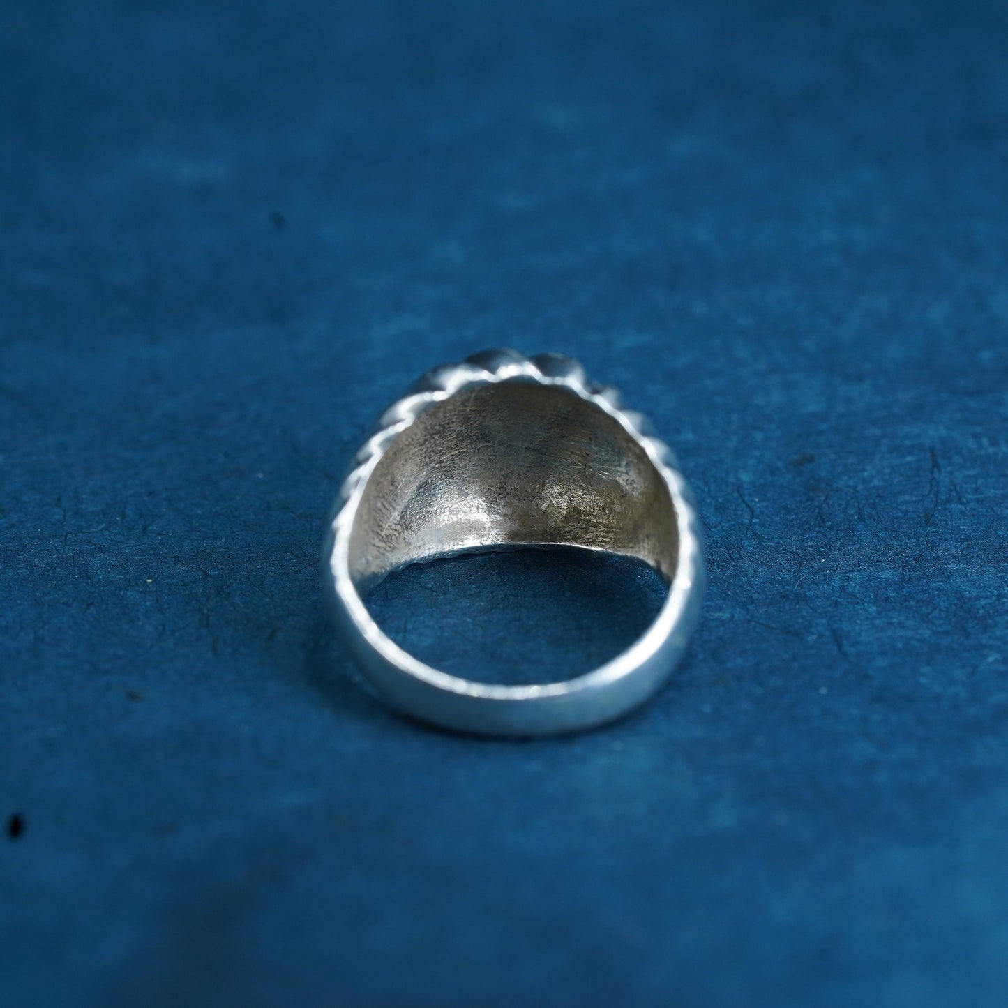 Size 6.5, Sterling silver handmade ribbed ring, 925 silver statement ring