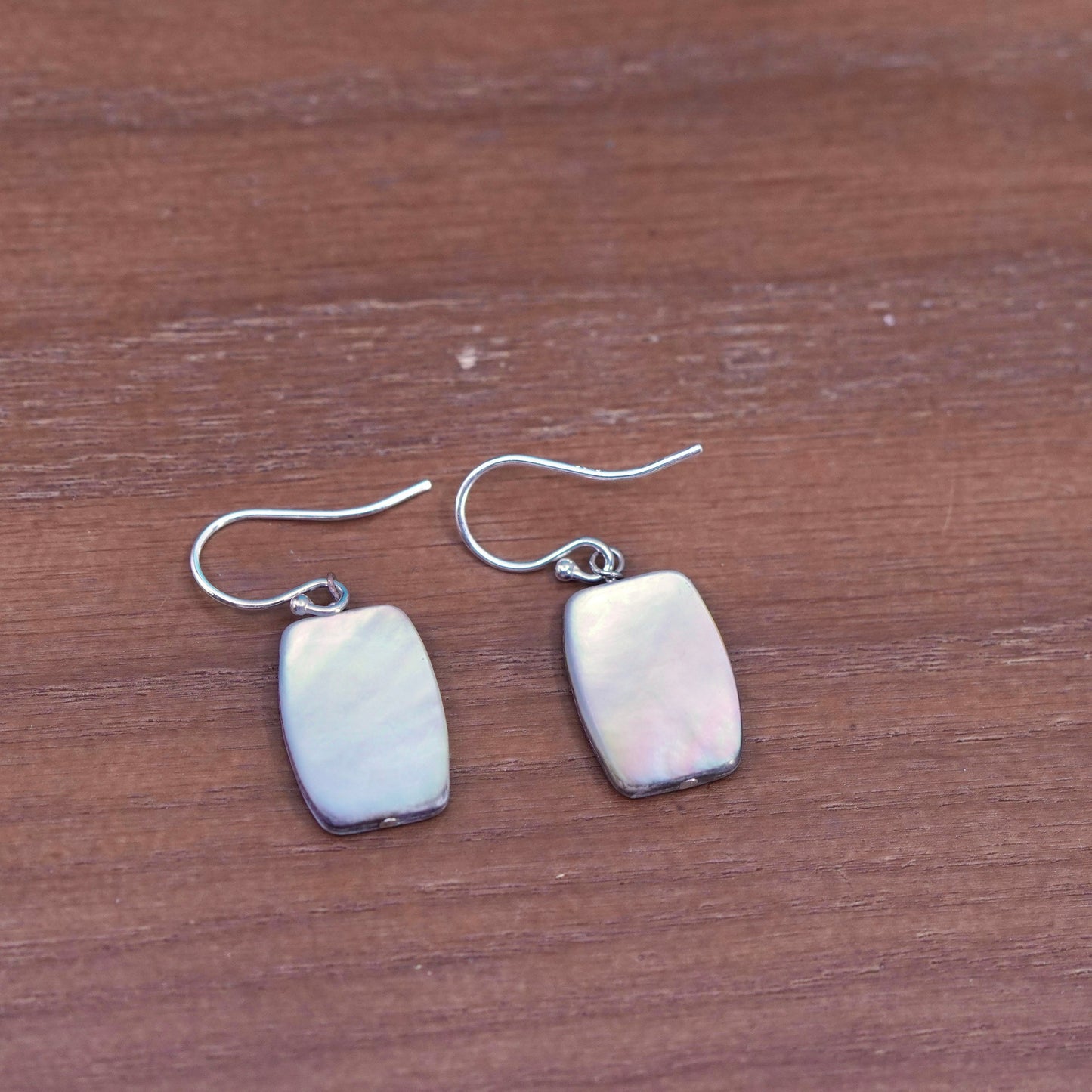 Vintage Mexican Sterling 925 silver handmade earrings with abalone