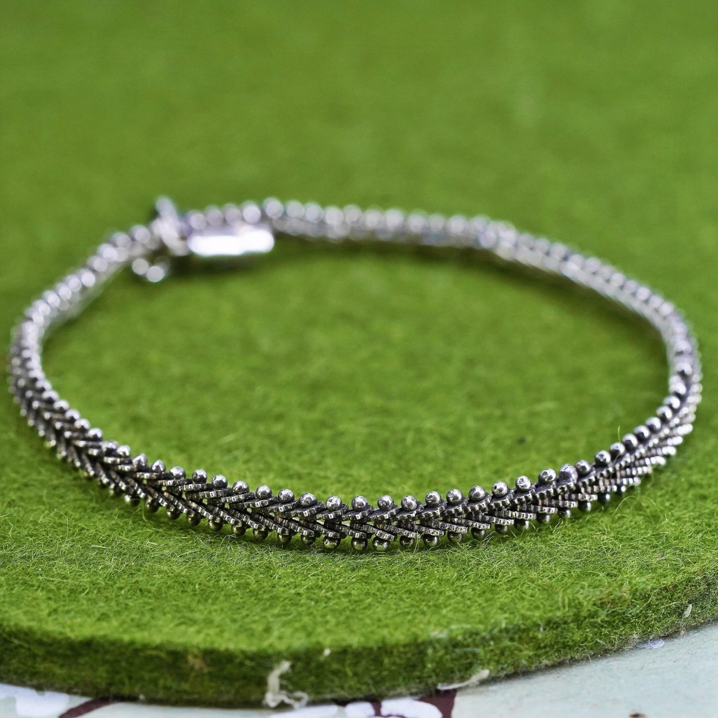 7” 5mm, sterling silver handmade bracelet, charm bracelet, 925 wheat link chain