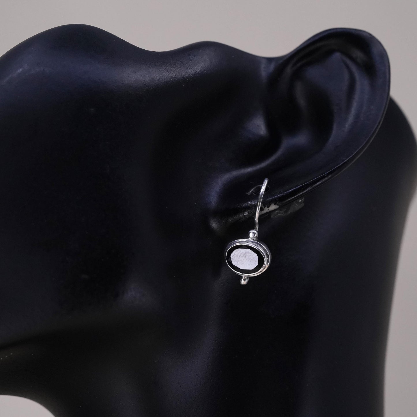 Southwestern sterling silver 925 handmade single earring with amethyst