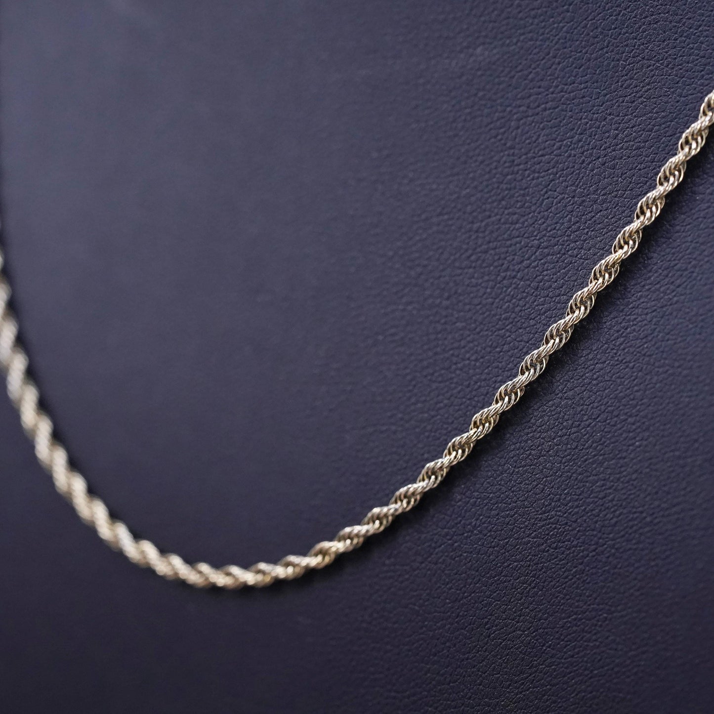 20" Canada Sterling silver necklace, Vermeil gold tone 925 silver rope chain