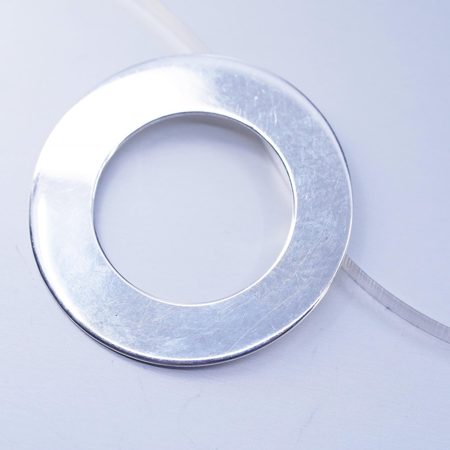 Vintage sterling 925 silver handmade modern circle pendant