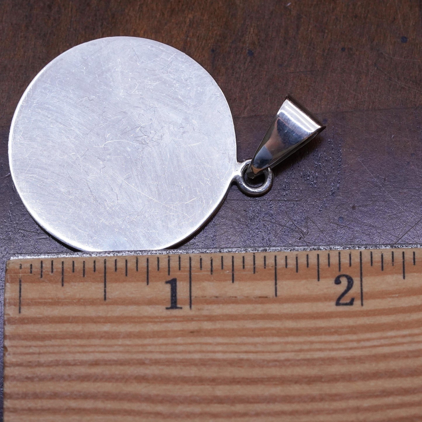 Vintage Mexican sterling 925 silver blank circle pendant