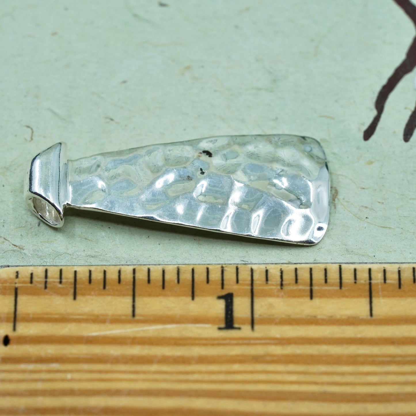 Retired Silpada handmade Sterling 925 Silver Hammered tag Pendant