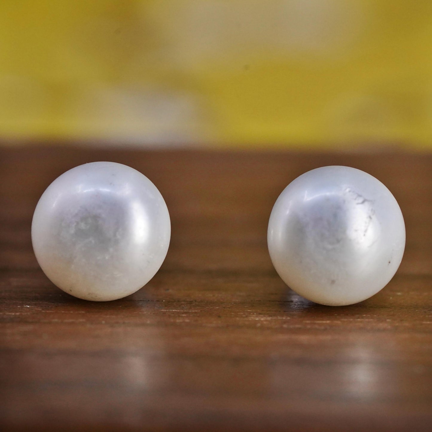 8mm, Vintage 925 Sterling silver handmade studs earrings white pearl