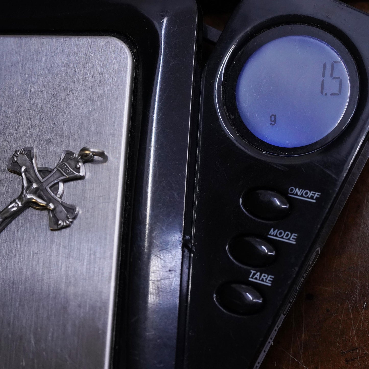 Vintage INRI Sterling silver pendant, 925 cross charm with Jesus