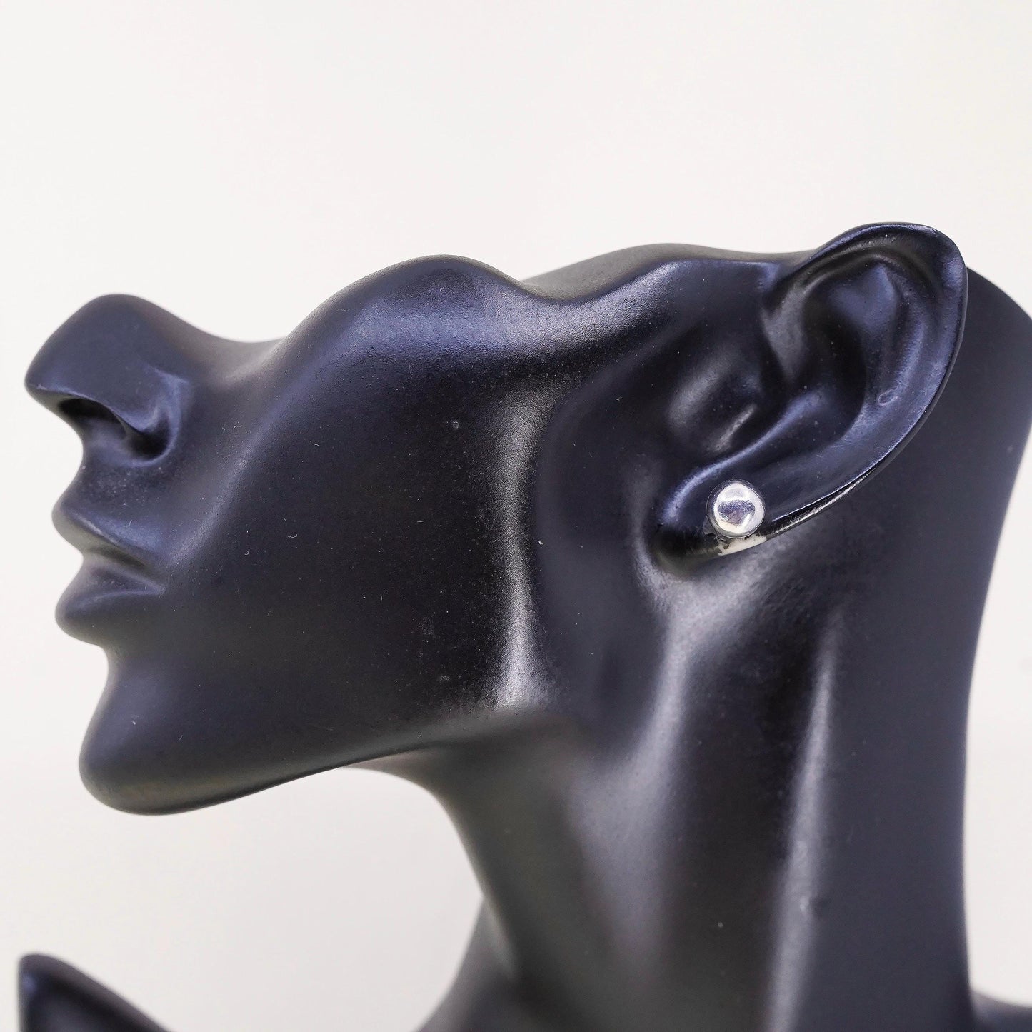 8mm, Vintage sterling silver sphere studs, handmade 925 earrings