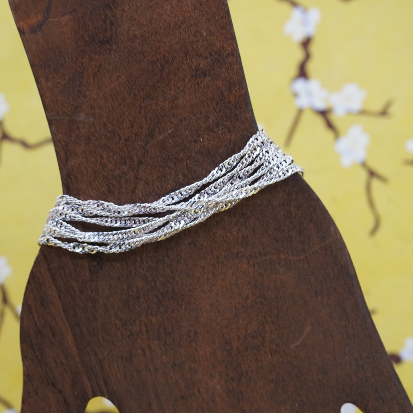 6.75”, Milor sterling silver bracelet, Italy multi strands 925 twisted chain