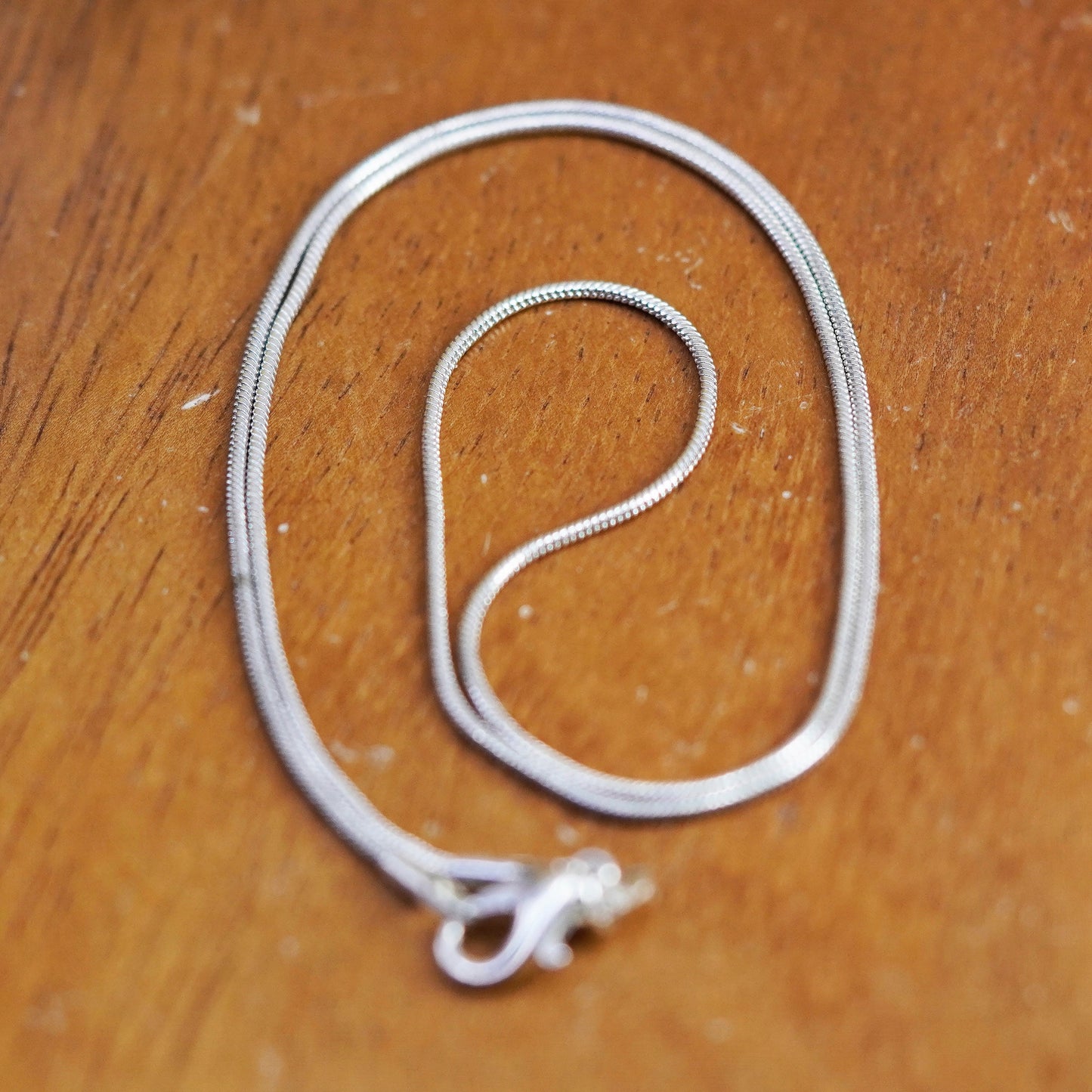 18”, 1mm, vintage sterling silver snake chain, textured 925 necklace