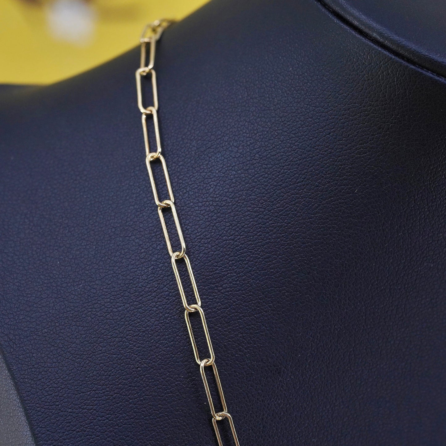17" vermeil gold over sterling silver elongated chain Italy 925 silver necklace