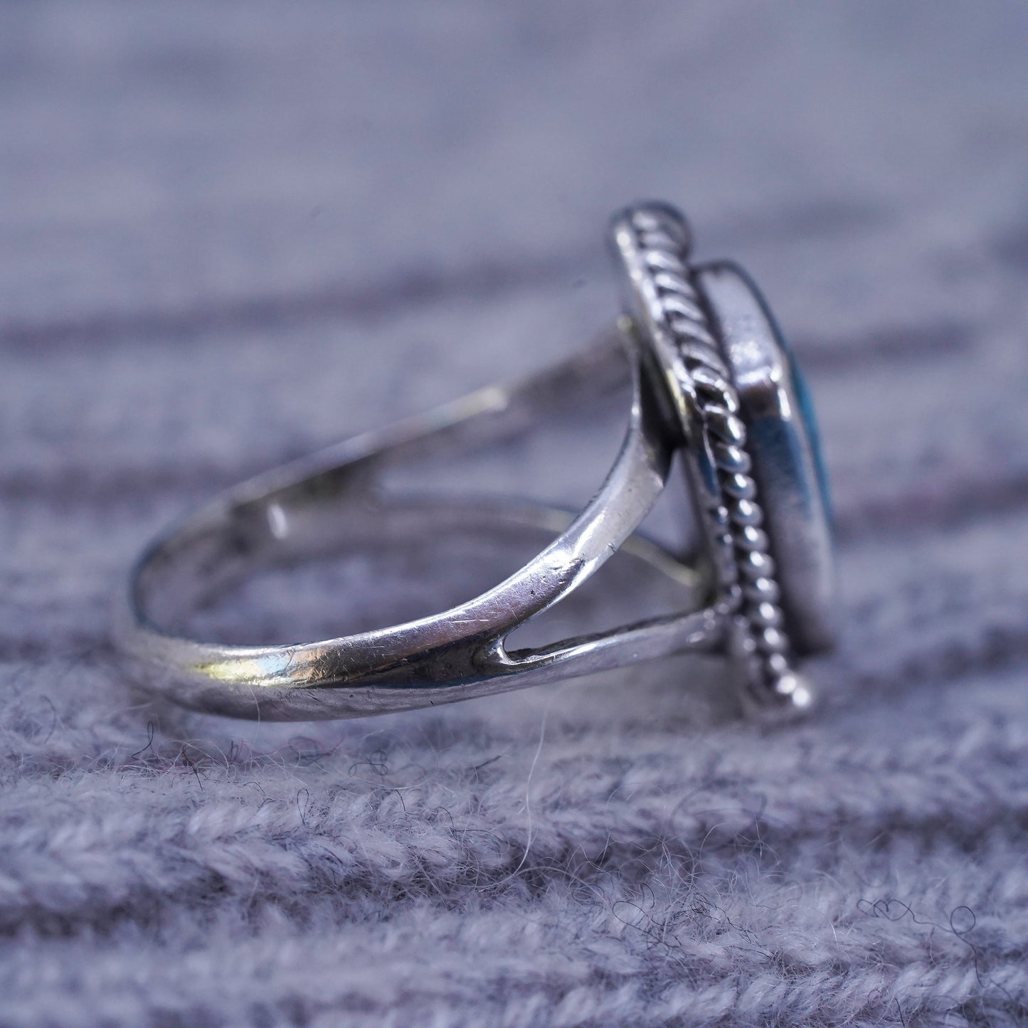 Size 7.5 Native American, southwestern Sterling silver handmade ring turquoise