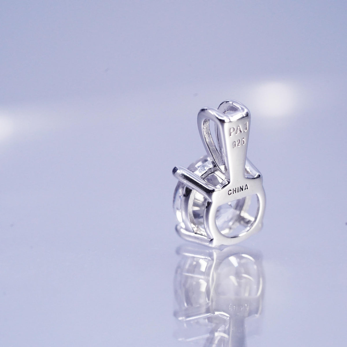 Vintage sterling 925 silver CZ Crystal pendant charm