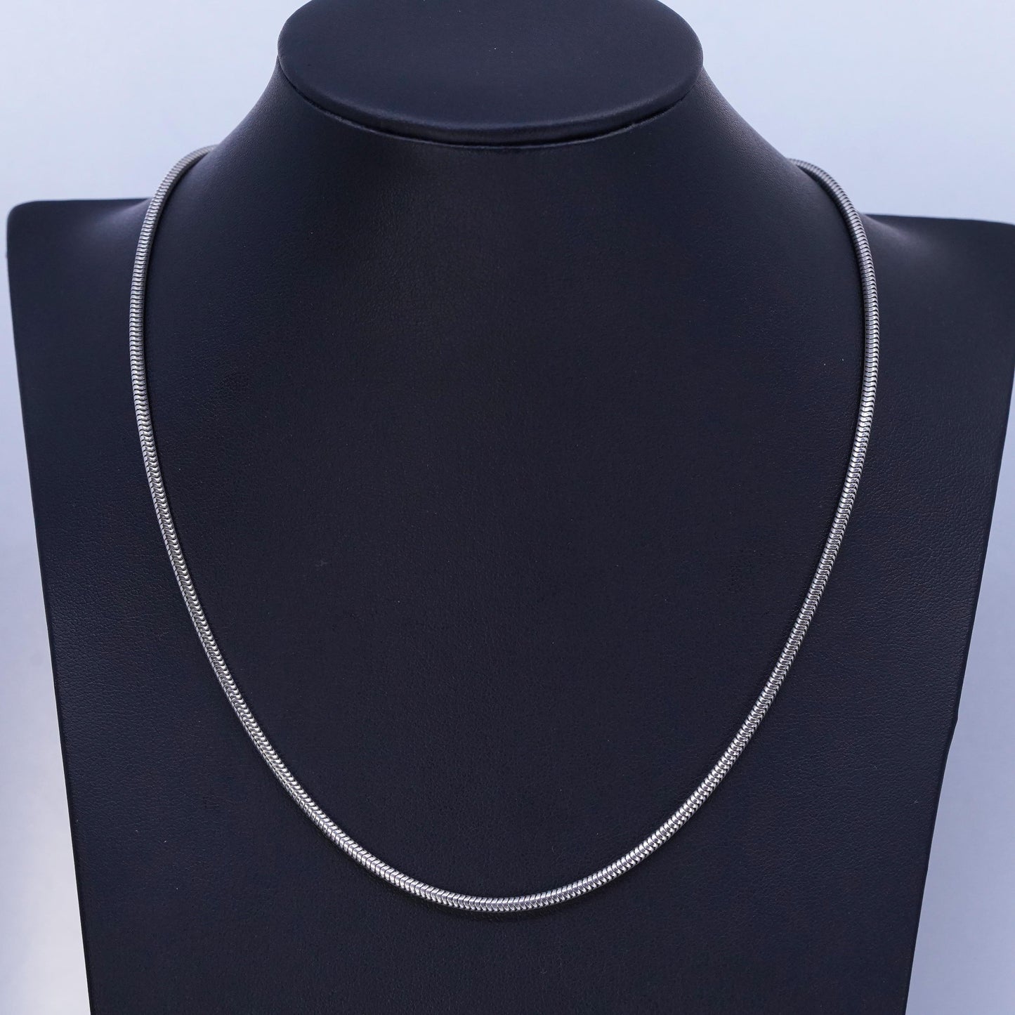 18” 2mm, vintage Italian Sterling 925 silver snake chain necklace