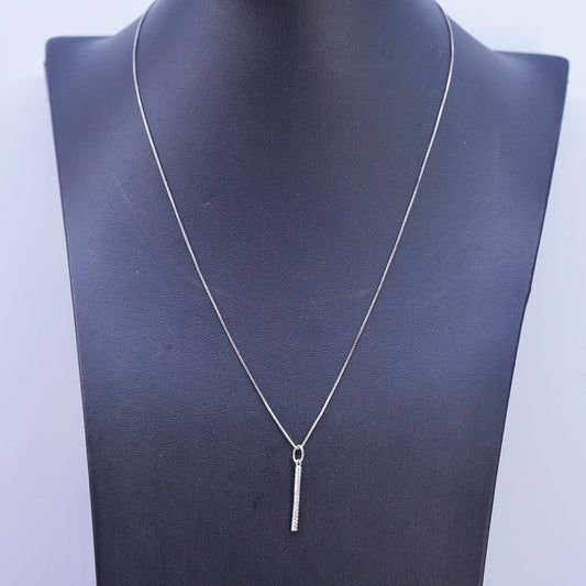 18”, Origami Owl jewelry 925 sterling silver box necklace, 925 cluster cz charm
