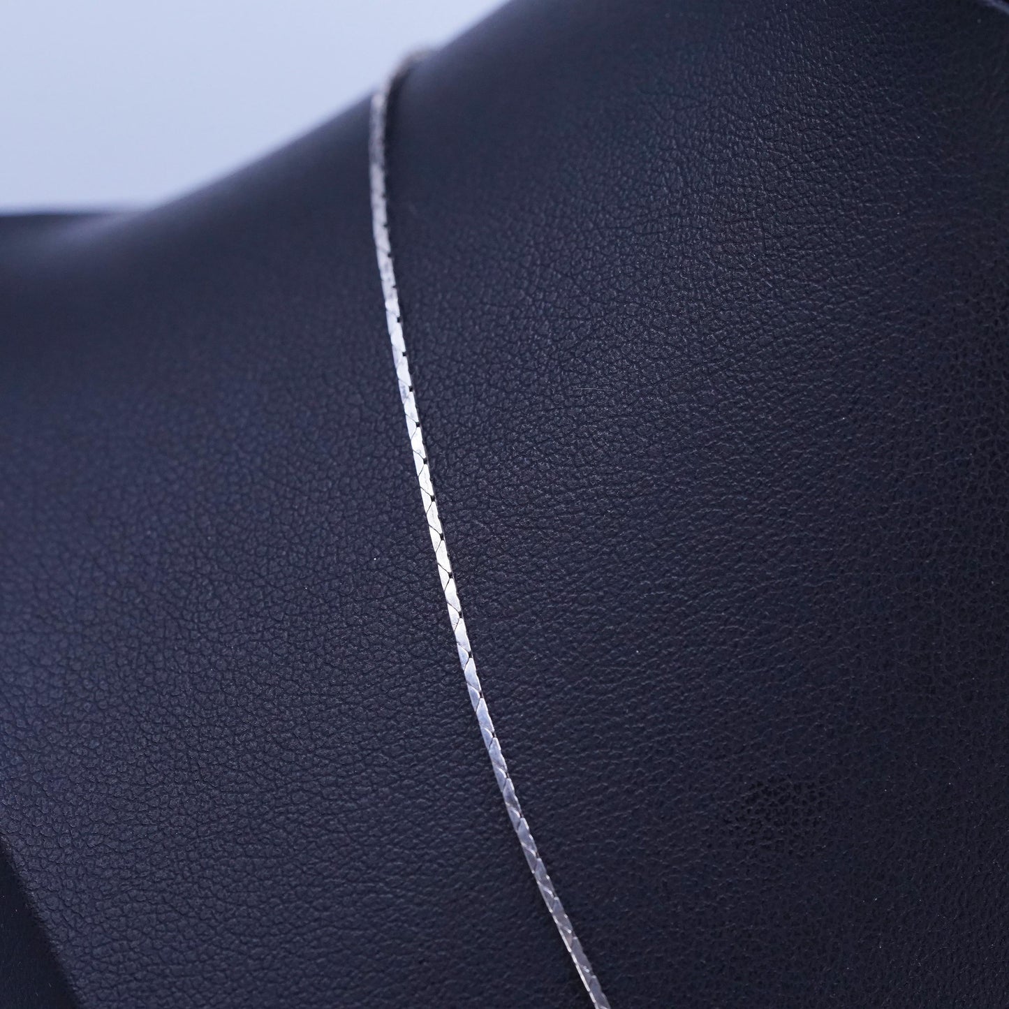16” 1mm, vintage Sterling 925 silver square snake chain necklace
