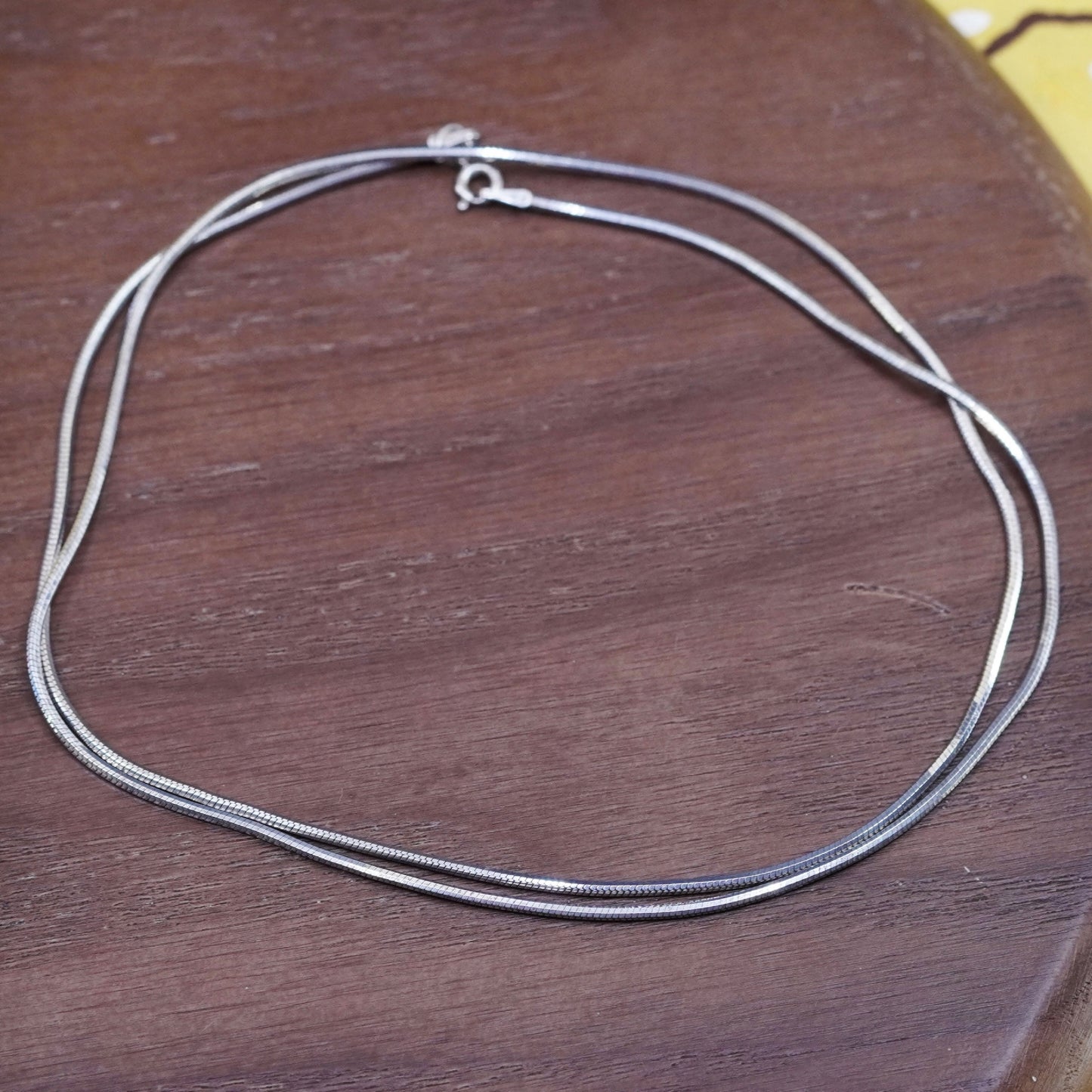 24”, 1.6mm, vintage sterling silver snake chain, textured 925 necklace