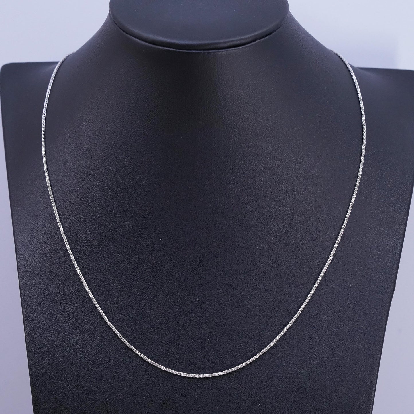 16+2", 2mm, vintage Dyadema Sterling silver handmade necklace, 925 wheat chain