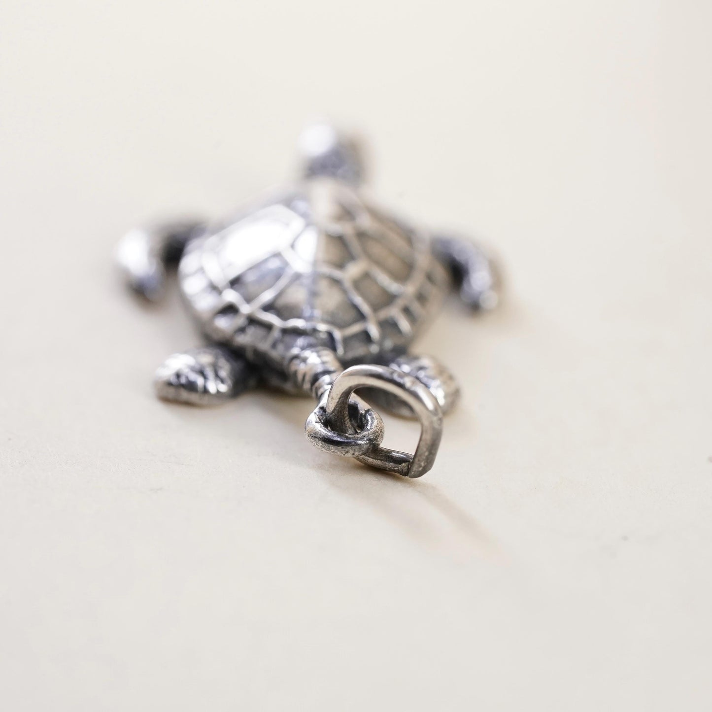 Sterling Silver Sea Turtle Pendant, 925 Ocean Turtle Jewelry, Marine Life Charm