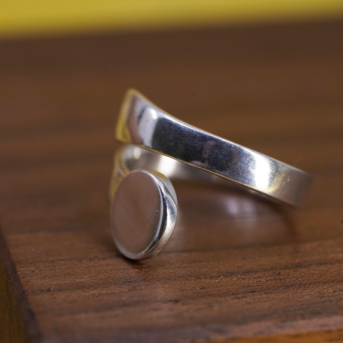 Size adjustable, vintage Sterling silver ring, 925 blank wrap band