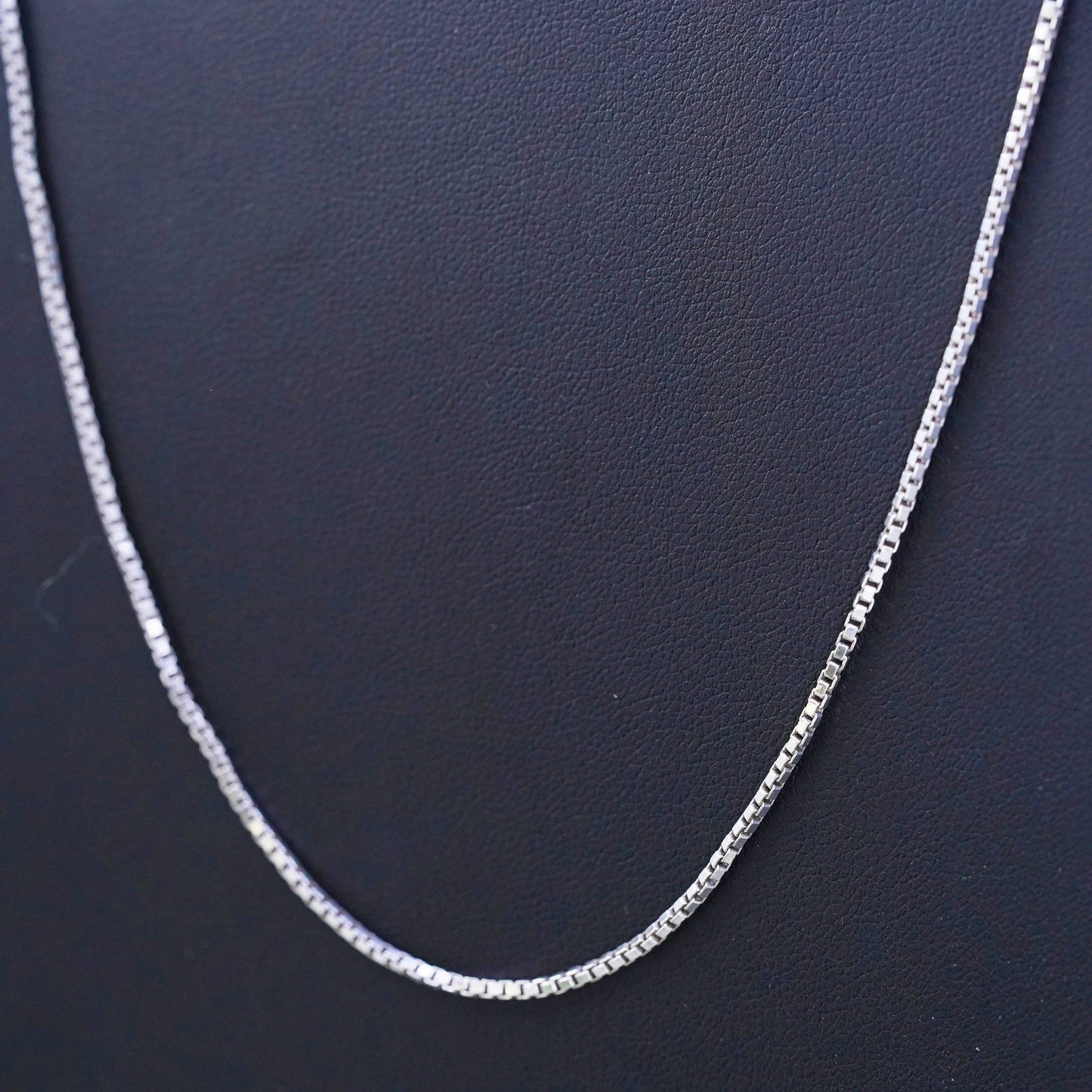 24”, 1.6mm, Vintage sterling silver Italy 925 silver box chain, necklace