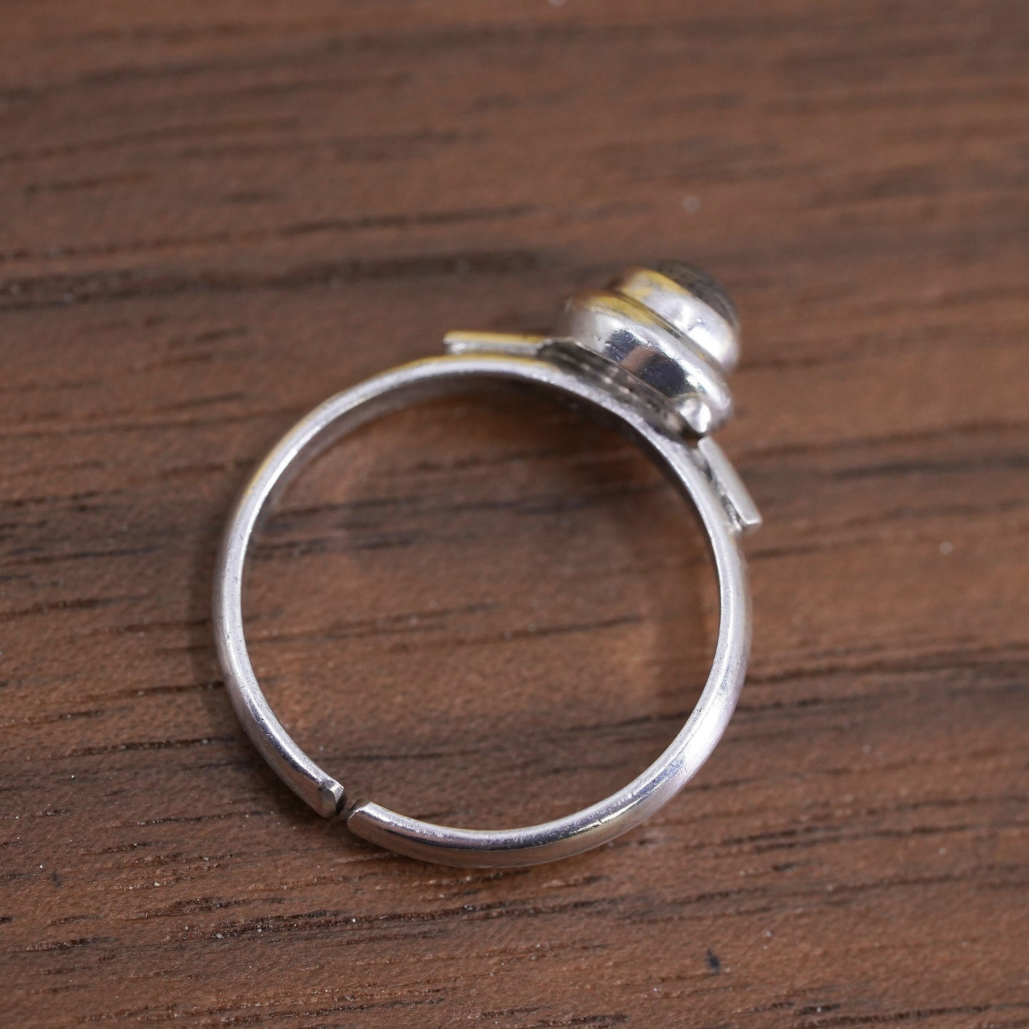 Size 3, vintage sterling silver handmade ring, 925 silver band with moonstone