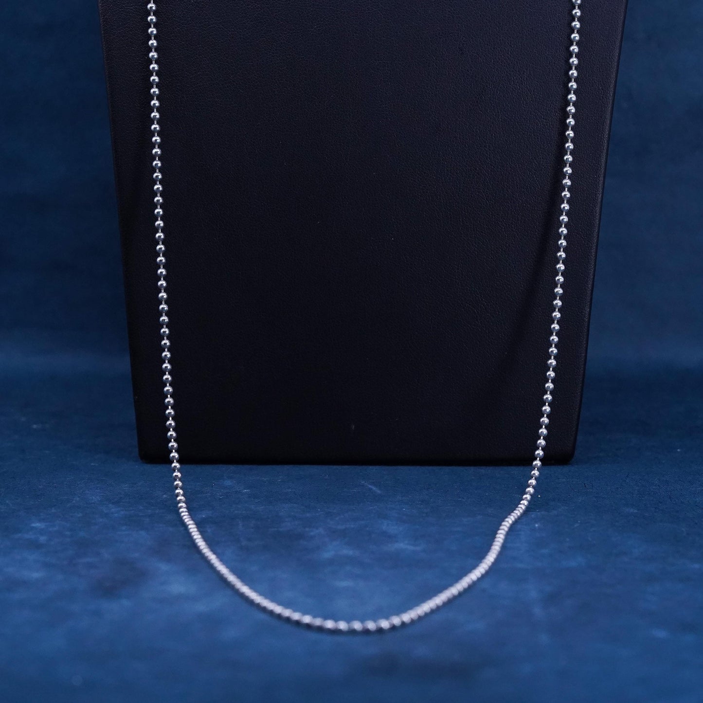 36" Sterling silver handmade extra long sweater necklace, 925 bead chain