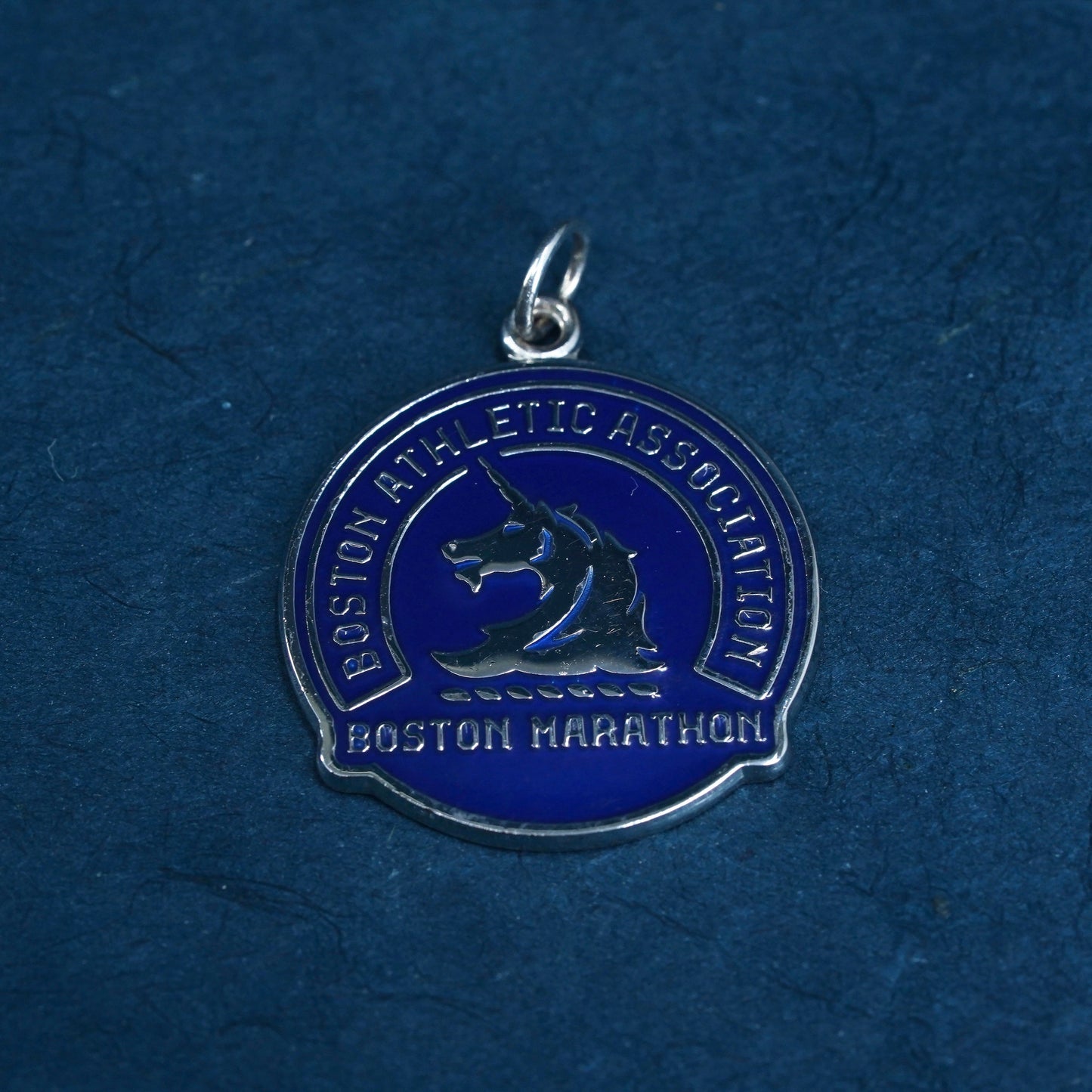 sterling 925 silver Boston athletic association marrison tag pendant enamel