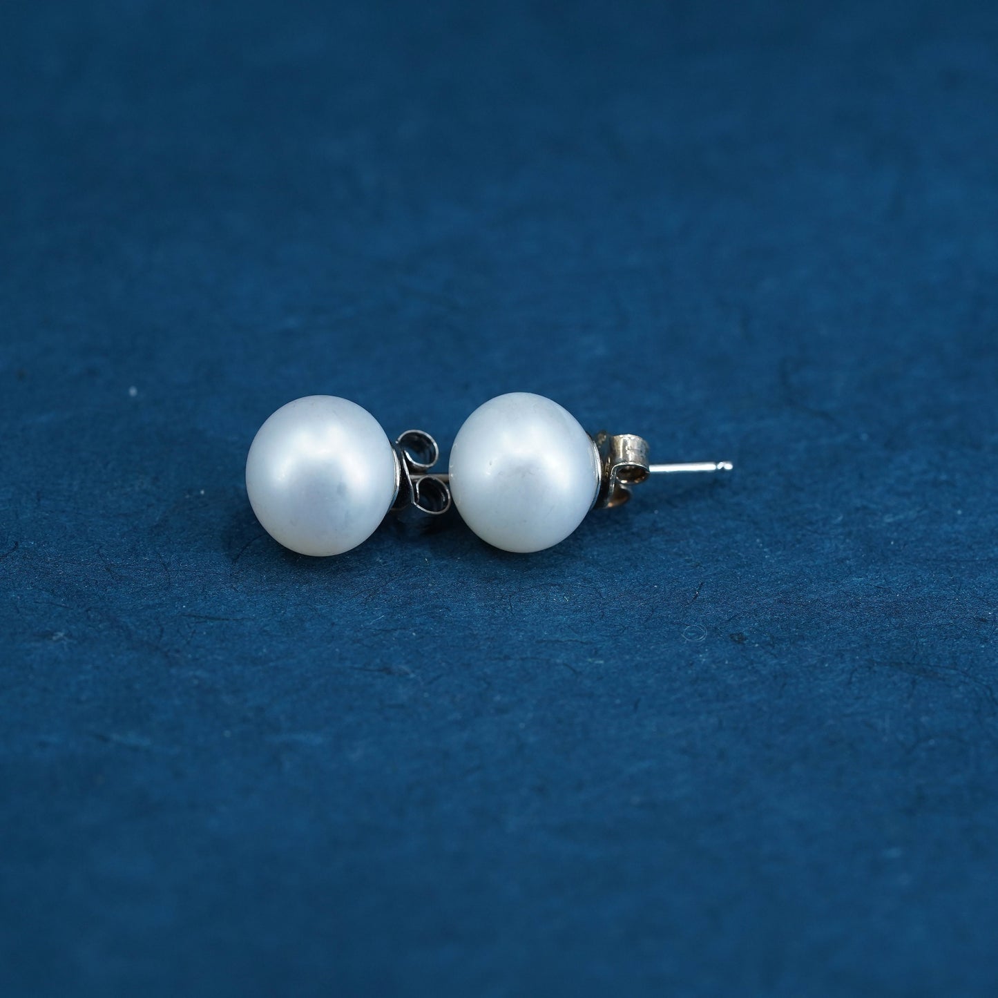 10mm, Sterling 925 silver with freshwater pearl studs earrings