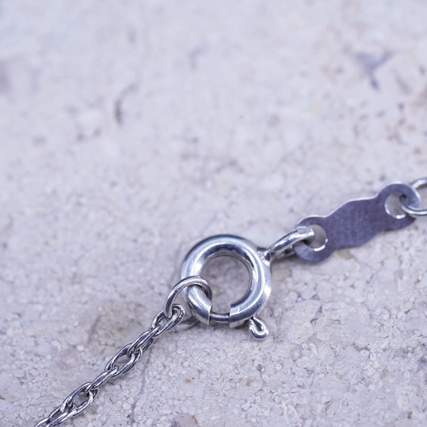 18”, 1mm, vintage Sterling silver necklace, 925 Singapore rope chain