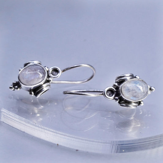 Vintage Sterling 925 silver handmade earrings with moonstone