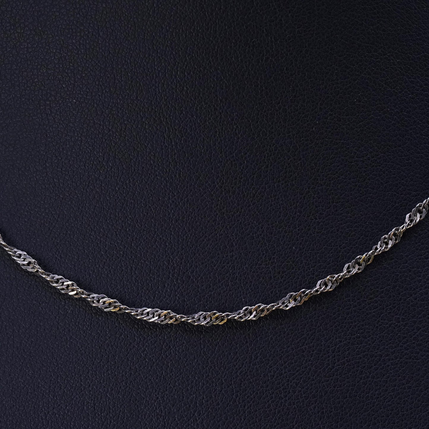 18”, 2mm, vintage Sterling silver necklace, 925 twisted curb chain