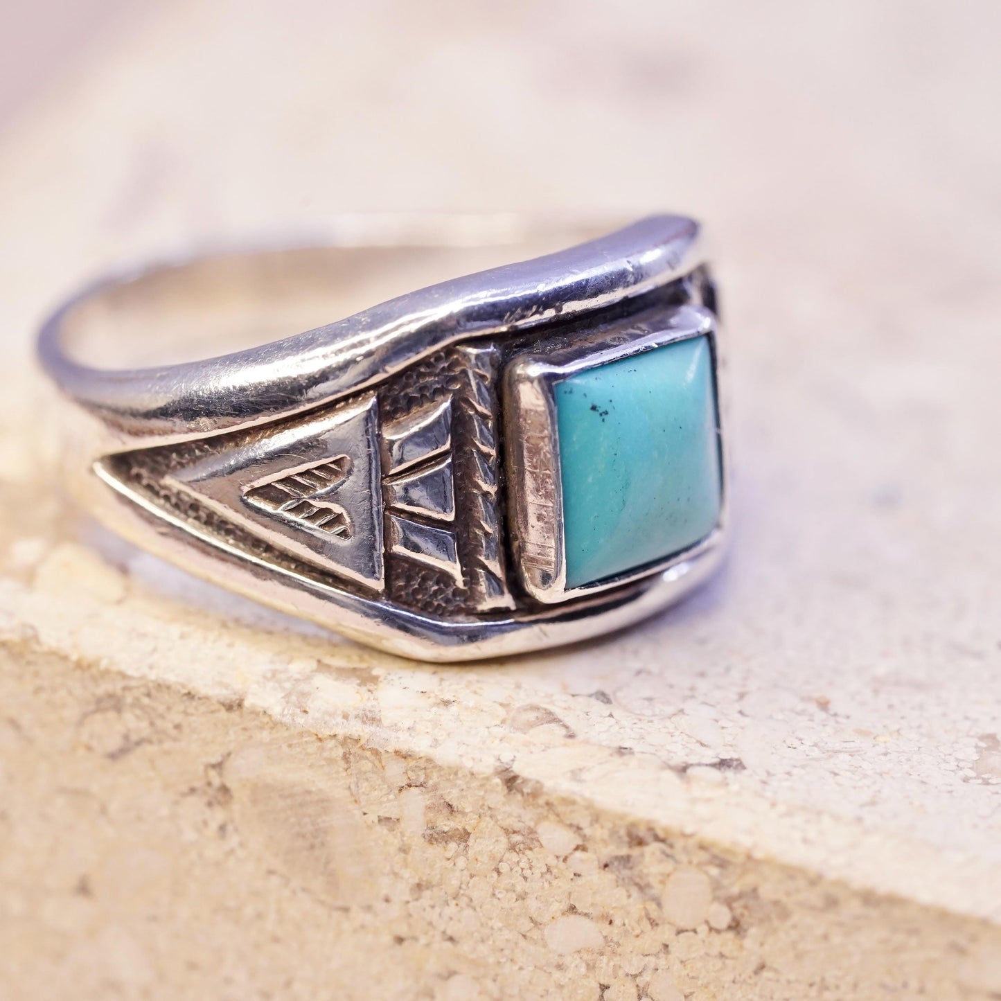 Size 6, Bell Trading Post Sterling 925 silver ring, Native American, turquoise