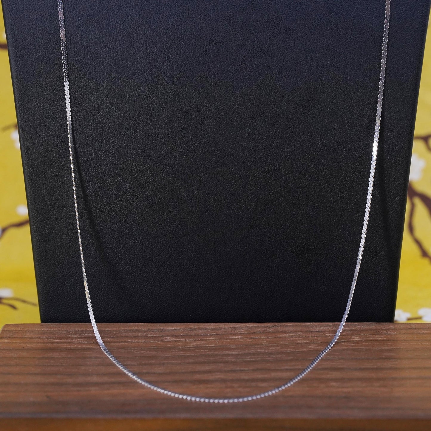30" 2mm, vintage Sterling silver necklace, Italy 925 s link chain