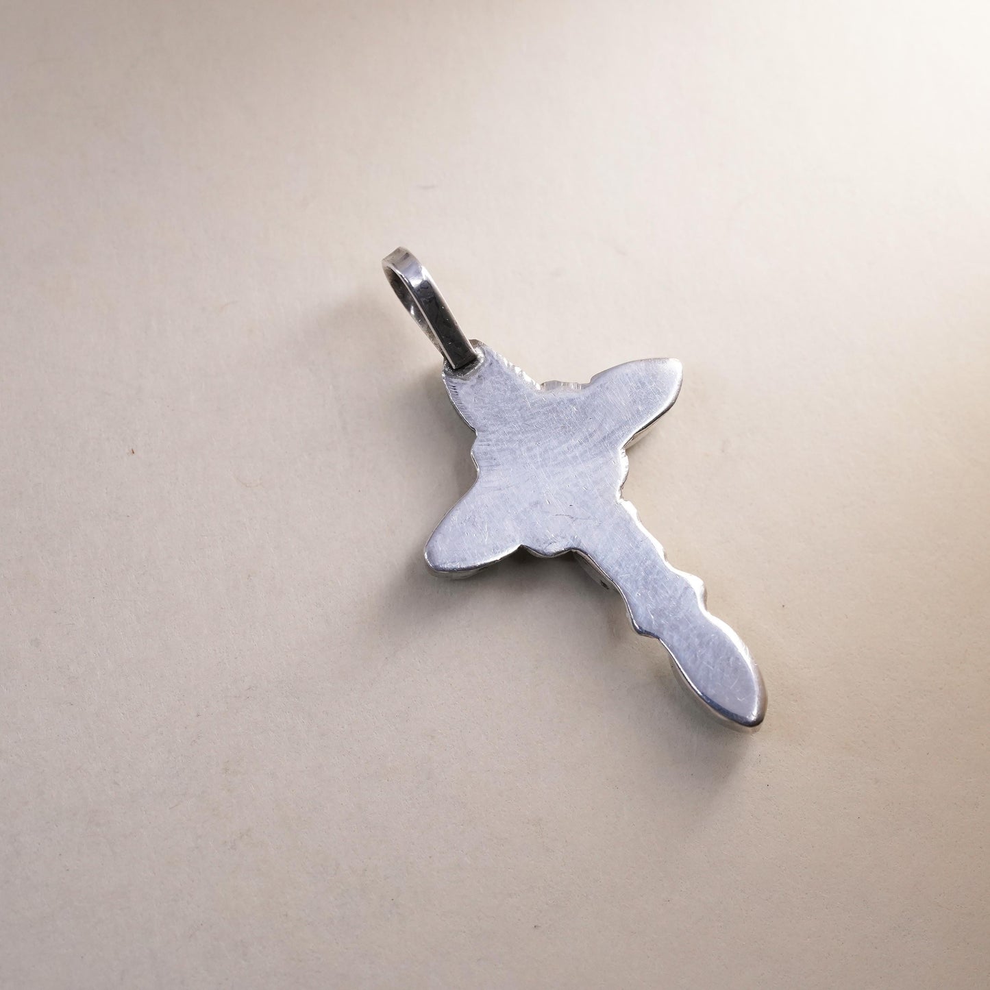 Vintage sterling silver cross, Native American, Navajo turquoise 925 pendant