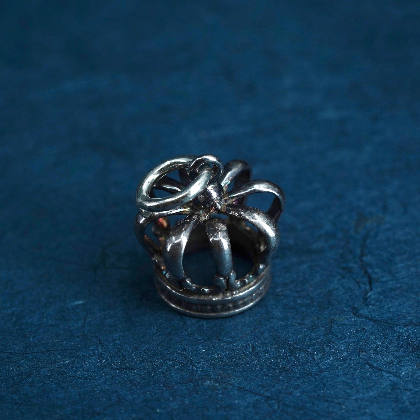 Vintage Sterling silver handmade pendant, 925 crown charm