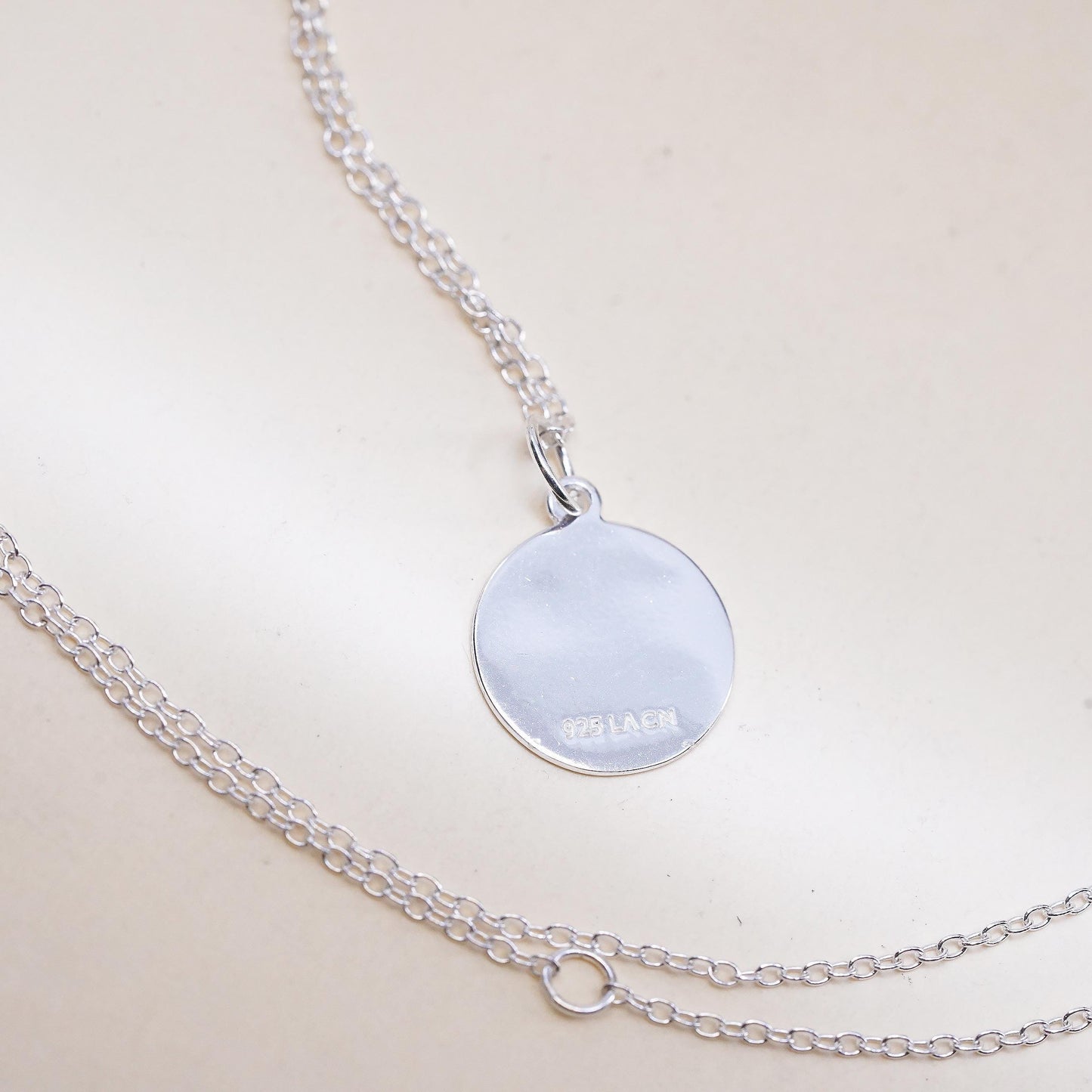 16+2", sterling silver necklace, 925 circle with Astrology pendant Sagittarius